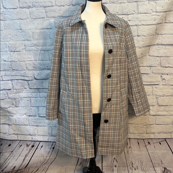 Talbots Mac Lined Jacket NWT Plaid Checkered Hidden Buttons Back Pleat Pockets - Picture 6 of 12